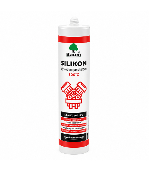Silikon wysokotemperaturowy do 300°C czerwony 280ml